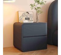 AZJJDP Minimalist Nightstand Furniture Leather Nightstand Bedside Table Room Storage Cabinet Luxury Night Stand with 2 Drawer Bedside Table Left and Right Options Beige Nightstand.(Black,R-50x40x50