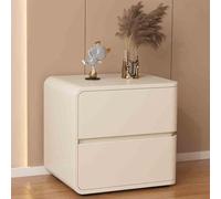 AZJJDP Minimalist Nightstand Furniture Leather Nightstand Bedside Table Room Storage Cabinet Luxury Night Stand with 2 Drawer Bedside Table Left and Right Options Beige Nightstand.(Black,R-50x40x50