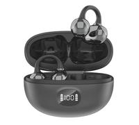 AZJLOOF Open Ear Headphones, Clip On Earphones, 4.5g Lightweight Comfort, Bluetooth 5.4 with Headphone ENC Noise Cancelling Mic, Spatial Audio, 50H Playtime, IPX5 Waterproof for Running Gym (black)
