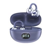 AZJLOOF Open Ear Headphones, Clip On Earphones, 4.5g Lightweight Comfort, Bluetooth 5.4 with Headphone ENC Noise Cancelling Mic, Spatial Audio, 50H Playtime, IPX5 Waterproof for Running Gym (purple)