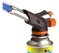 AZK SOLUTIONS High-Powered Butane Blow Torch Flamethrower - Auto Ignition Ideal for Welding, Soldering, Weed Burning, BBQ, Kitchen, Camping (BLOWTORCH+CANS) (1 Gas Canister)