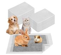 AZKEEGREY 100 Pcs Guinea Pig Pee Pads Disposable Guinea Pig Cage Liner Absorbent Waterproof Pee Pads for Rabbit Hamster Ferret Hedgehog Cats Chinchilla and Other Small Animals, 33 x 45 cm