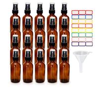 AZKEEGREY 20 Pack Empty Fine Mist Amber Glass Spray Bottles 60 ml/2 oz | Empty Fine Mist Spray Bottle, Refillable, for Cleaning, Liquids, Perfumes, Cosmetic, Travel