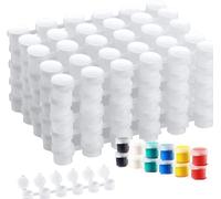AZKEEGREY 240 Pcs Empty Paint Pots with Lids, 3ml/ 0.1oz Mini Plastic Empty Paint Pots Palettes, Paint Pot Strips Storage Containers for Classrooms Camps Paintings(6 Cups/Strips, Total 40 Strips)