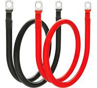 AZKEEGREY 2Pcs 1m Car Battery Inverter Cable, 3 AWG Battery Cables 25mm² Auto Battery Cable with M10 Ring Terminals for Car Van Truck RV Motorcycle Solar Marine