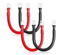 AZKEEGREY 4Pcs 2 AWG Car Battery Cables, 35mm² Battery Inverter Cable, 30cm Heavy Duty Auto Battery Cable with M10 Ring Terminals for Car Van Truck RV Motorcycle Solar Marine