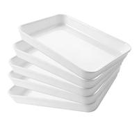 AZKEEGREY 5 Pcs Plastic Serving Tray White Serving Platters for Party Food