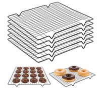 AZKEEGREY 6 Pack Cooling Rack for Baking 28x25 cm Stainless Steel Wire Grill Rack Grid Oven Racks Baking Tray for Cake Bread Meat Cooking Roasting Grilling or Drying