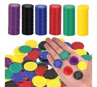 AZKEEGREY 600 Pcs Counters Coloured Plastic Bingo Counters Double Sided Counter for Maths, Stackable Game Chips for Play Counter (6 Colors, 25 mm)