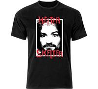 AZKvvKL Charles Manson Helter Skelter T Shirt Black Black(Small)