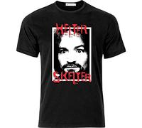 AZKvvKL Charles Manson Helter Skelter T Shirt Black(Medium)
