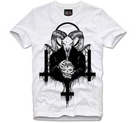 AZKvvKL T-Shirt Baphomet Inverted Cross Satan Satanism Satanismus Goth Gothic(Large)
