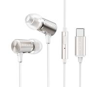 AZLA Trinity USB-C Wired Earphones with Mic & DAC - High-Resolution Sound, 8mm Dynamic Driver | USB C Headphones for iPhone 16, Samsung Galaxy, Android Phones | Wired Earbuds with Mic (1, Gold)