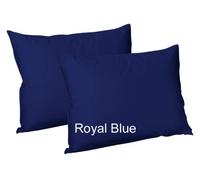 AZLAAN by PYRHAN LTD | Housewife Polycotton Pillow Cases 2 Pack | 19x29 Inches | Soft Cotton Pillow Covers for Bedroom, Baby Pillowcase, Available in White, Pink, Red, Black & More (Royal Blue)