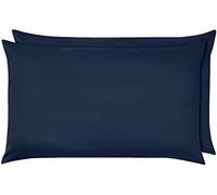 AZLAAN by PYRHAN LTD | Housewife Polycotton Pillow Cases 2 Pack | 19x29 Inches | Soft Cotton Pillow Covers for Bedroom, Baby Pillowcase, Available in White, Pink, Red, Black & More (Navy)