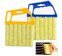 Azlanway Blind Cleaner, 2 Pcs Venetian Blind Cleaner Tool Set, Washable Window Shutter Cleaner Tool for Wooden Blinds, Air Conditioner Vents, and Window Shades, Reusable Duster