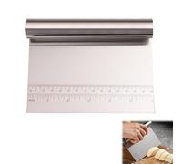 Azlanway Dough Pastry Bench Scraper, Stainless Steel Pastry Scraper, Bench Cutter with Measuring Scale, Vegetable Chopping, for Bread Pastry