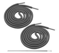 Azlanway Drawstring for Jogging Bottoms, Pack of 2 Grey Drawstring for Hoodie Cord, 160 cm Trouser Bands Drawstring with Metal Ends and Pull-Through Needle for Jogging Bottoms, Trousers, Sweatshirts