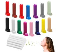 Azlanway Essential Oil Tubes Smelling Pens for Essential Oils Wick, Pack of 15 Nasal Inhaler Pen Smelling Sticks, Refillable Inhaler Pens for Aromatherapy and Perfume