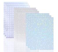 Azlanway Pack of 9 Hologram Film, A4 Paper Holographic Transparent Vinyl Stickers, Colourful Film, Self-Adhesive Film for DIY Craft Decoration