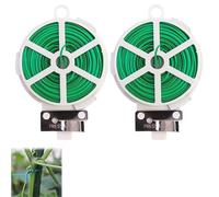 Azlanway Plant Binding Wire Set - 100 m 2 Rolls Garden Wire with Dispenser & Cutter, Coated Wire for Plant Support, DIY, Cable Organisation, Crafts, Gardening & Household