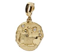 Azlee 18K yellow gold Of The Stars Aries diamond pendant One Size