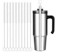 AZLIFEEU 12 inch Straw Cleaner Brush, 10 Pack Extra Long Bottle Straw Cleaning Brushes for Reusable Metal/Glass Straws, Sippy Cups, Water Bottles Spouts & Small Pipes