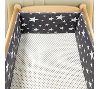 AZMAHT Breathable Mesh Adjustable Baby Cot Bumper Set Breathable Crib Bumper Cot Liner Airwrap Cot Bumper Protect All Round Crib Rail Cover,W10,220 * 30CM