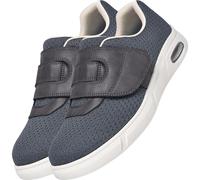 AZMAHT Disability Shoes for Swollen Feet Men Slippers Orthopedic Wide Fit Trainers Mens Lightweight Loafer Slip On Boat Sneakers Medical,Grey,48 EU