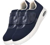AZMAHT Disability Shoes for Swollen Feet Men Slippers Orthopedic Wide Fit Trainers Mens Lightweight Loafer Slip On Boat Sneakers Medical,Blue,43.5 EU