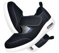 AZMAHT Disability Shoes Swollen Feet Womens Edema for Comfort Sandals Extra Wide Width Orthopedic Diabetic with Memory Foam Adjustable Walking Elderly Arthritis Thumb Valgus,Black,43 EU