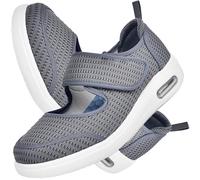 AZMAHT Disability Shoes Swollen Feet Womens Edema for Comfort Sandals Extra Wide Width Orthopedic Diabetic with Memory Foam Adjustable Walking Elderly Arthritis Thumb Valgus,Grey,40.5 EU