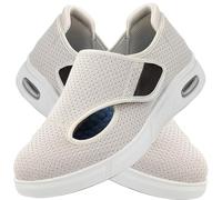 AZMAHT Medical Shoes for Swollen Feet Men Wide Fit Trainers Mens Easy Top Arthritis in The Orthopedic Diabetic Extra Wide Slippers Swollen feet Ladies fit Women,Beige,41 EU