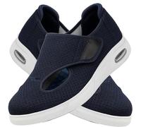 AZMAHT Medical Shoes for Swollen Feet Men Wide Fit Trainers Mens Easy Top Arthritis in The Orthopedic Diabetic Extra Wide Slippers Swollen feet Ladies fit Women,Blue,37.5 EU