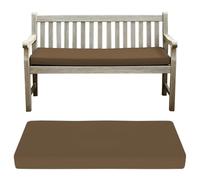 AZMAHT Outdoor Bench Cushion, 5cm Thick Waterproof Polyester Seat Pad, Non-Slip Base, Removable Zipper Cover, for Garden, Patio, Swing and Bay Window Use,Brown,165x55x5cm