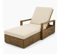 AZMAHT Sun Lounger Cushion Replacement Cushions: Waterproof Thick Padded Lounger Cushion Only with 6 Straps, Non Slip Large Outdoor Sunbed Cushions for Garden Recliner,Offwhite,183x53x6cm
