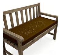 AZMAHT Waterproof Outdoor Bench Pad, 5cm Thick Polyester Cushion with Zipper Removable Cover, Non-Slip Base, for Garden, Patio, Swing, Rattan and Long Chairs,Brown,165x35x5cm