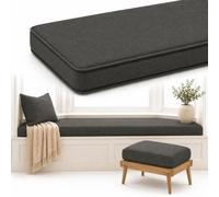 AZMAHT Window Seat Cushion, Non-Slip Indoor Bench Pad | Indoor Bench Cushion Seat Pad; 2/3 Seater Foam Cushion; Non-Slip Washable Linen Pad for Window, Piano, Dining, Shoe Rack