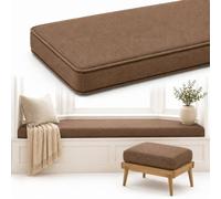 AZMAHT Window Seat Cushion, Non-Slip Indoor Bench Pad | Indoor Bench Cushion Seat Pad; 2/3 Seater Foam Cushion; Non-Slip Washable Linen Pad for Window, Piano, Dining, Shoe Rack