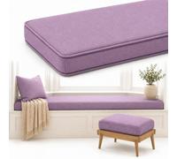 AZMAHT Window Seat Cushion, Non-Slip Indoor Bench Pad | Indoor Bench Cushion Seat Pad; 2/3 Seater Foam Cushion; Non-Slip Washable Linen Pad for Window, Piano, Dining, Shoe Rack