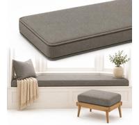 AZMAHT Window Seat Cushion, Non-Slip Indoor Bench Pad | Indoor Bench Cushion Seat Pad; 2/3 Seater Foam Cushion; Non-Slip Washable Linen Pad for Window, Piano, Dining, Shoe Rack