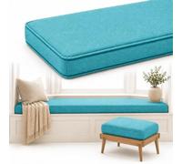 AZMAHT Window Seat Cushion, Non-Slip Indoor Bench Pad | Indoor Bench Cushion Seat Pad; 2/3 Seater Foam Cushion; Non-Slip Washable Linen Pad for Window, Piano, Dining, Shoe Rack