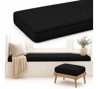 AZMAHT Window Seat Cushion, Non-Slip Indoor Bench Pad | Indoor Bench Cushion Seat Pad; 2/3 Seater Foam Cushion; Non-Slip Washable Linen Pad for Window, Piano, Dining, Shoe Rack