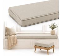 AZMAHT Window Seat Cushion, Non-Slip Indoor Bench Pad | Indoor Bench Cushion Seat Pad; 2/3 Seater Foam Cushion; Non-Slip Washable Linen Pad for Window, Piano, Dining, Shoe Rack