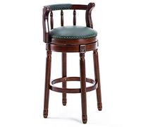 AZMANI Bar Stools, Counter Height Dining Chair, Leather Seat 360 Degree Swivel,Perfect for Dining and Living Room (Height 25.6"/ 29.5"),Green,75cm(29.53in)