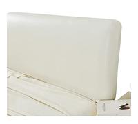 AZMANI Leather Bed Head Cover - Faux Leather Headboard Cover for Super King/Double/Single, Waterproof & Dustproof, Stretch Bed Backrest Slipcover (Off-white, 180x70cm)