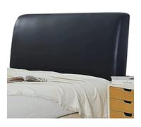 AZMANI Leather Bed Head Cover, Faux Leather Headboard Cover for Super King/Double/Single, Waterproof Dustproof Protective Cover, Stretch Bed Backrest Slipcover (Black, 220x70cm)