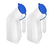Azmaz Urinals for Men 1000 Ml Bedside Urine Bottle for Medical Travel Camping Use Thick Plastic Pee Bottles for Men with Measurement Scale - Portable Urinal 2 Pack