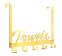 Azmoncy Over The Door Hooks, Towel Rack Towel Hooks for Bathroom, Towel Holder for Hanging Heavy Duty, Door Rack Over Door Hanger with 5 Coat Hooks for Bedroom Bathroom Kitchen
