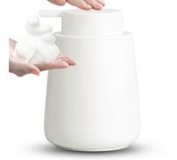 AZMOYAC Foaming Soap Dispenser - 12 Oz Ceramic Foam Hand Soap Dispenser for Bathroom, Face Wash Dispenser Bottle with Foaming Pump, Refillable Lotion Dish Soap Foam Dispenser for Kitchen, Matte White